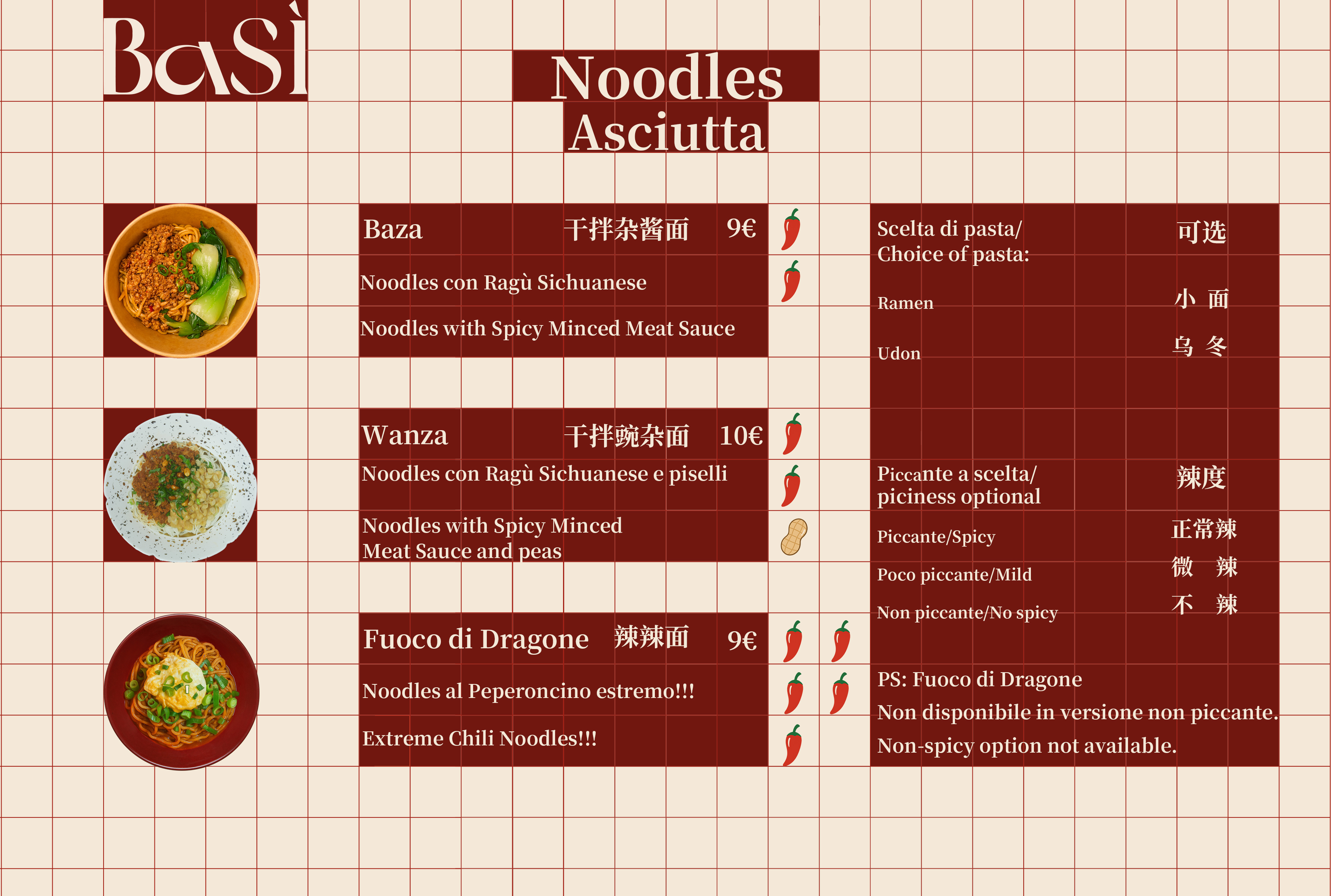 Menu Basì – Noodles asciutta